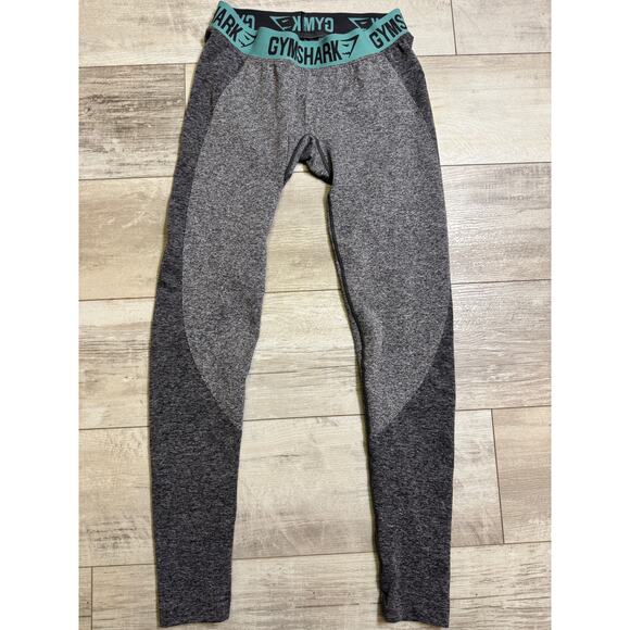 Gymshark Leggings Women's MEDIUM Gray Blue Flex Dry Seamless Full Length Pants - Picture 2 of 6